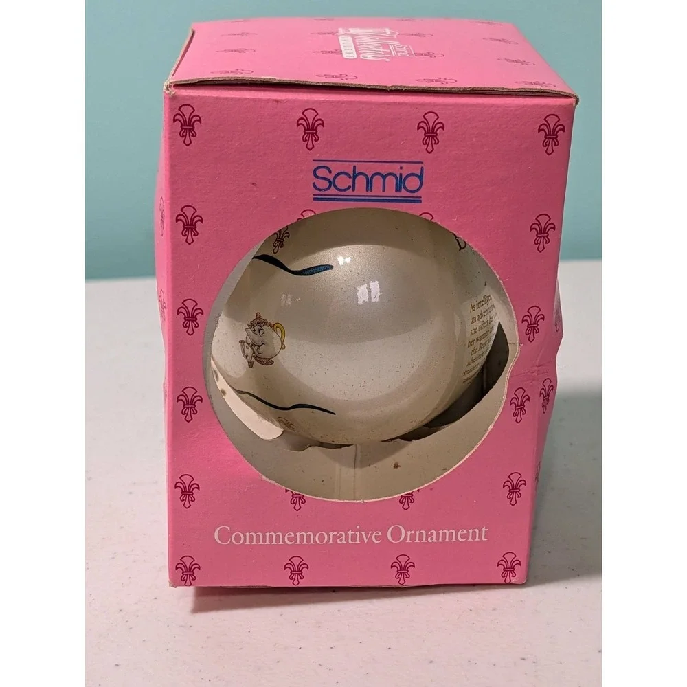 Disney Beauy And The Beast Commemrative Schmid Ornament 1991 Vintage